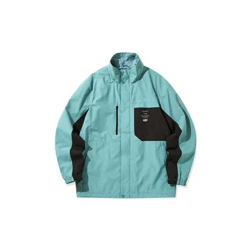 QIAODAN Windbreaker Jackets Men Oil Gray Blue