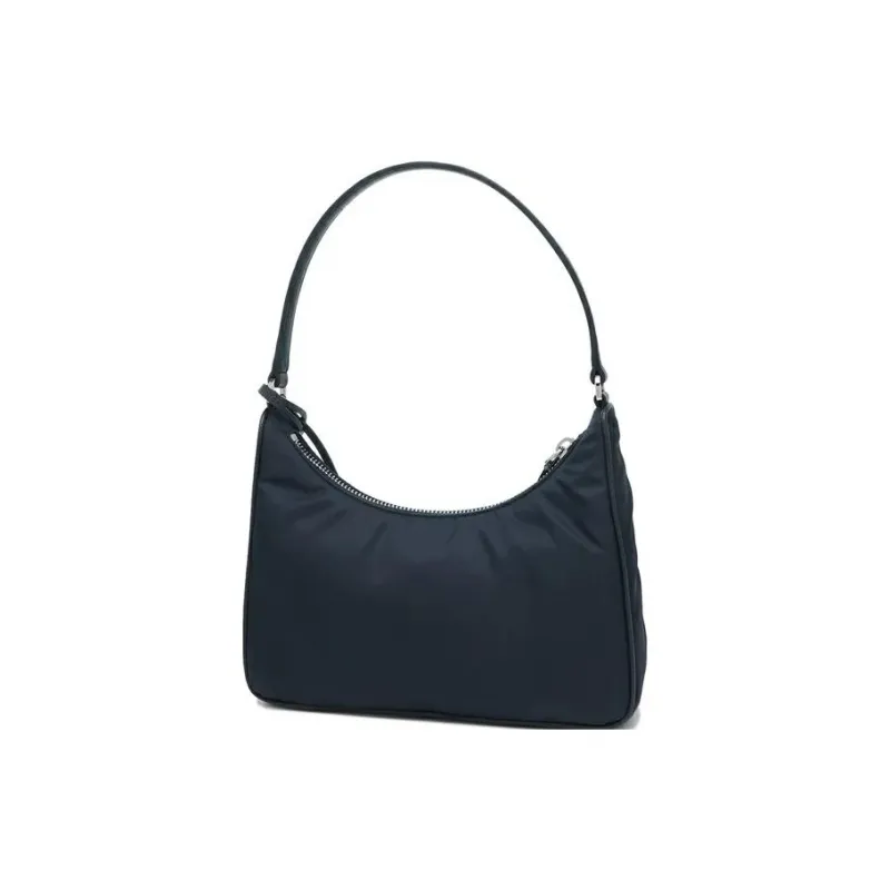 PRADA Re Edition Leather Handbag Shoulder Bag Women's Marine Blue-4