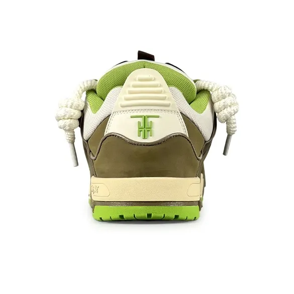 TOFAVE Puffy Shoes Low Top Skateboard Shoes Unisex Avocado Milk Tea-3