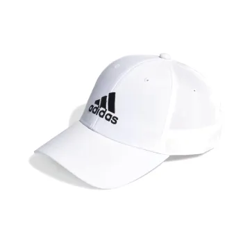 Adidas Recycled Polyester Plain Weave Fabric Baseball Caps Unisex White