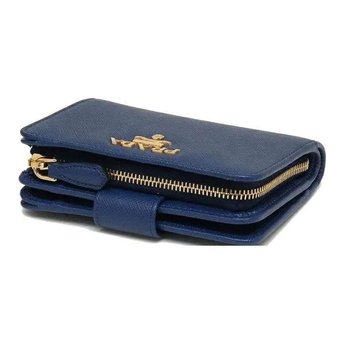 PRADA Leather Wallet Women's Blue-2