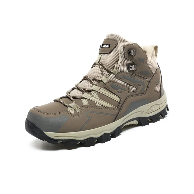 GESENLANG High Top Mountaineering Outdoor Shoes Men's Brown-2
