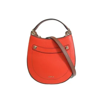 Furla Leather Shoulder Bag, Crossbody Bag, Handbag Women's Orange & Caramel