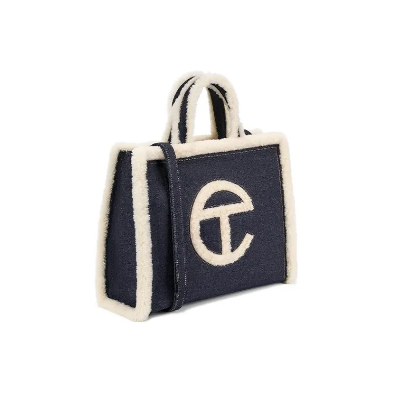 UGG Telfar Fabric Tote Bag Shopping Bag Shoulder Bag Crossbody Bag Handbag Medium Size Women's Denim Blue-1