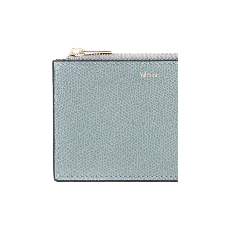 Valextra Pocket Leather Card Holder, Coin Purse, Card Holder Women's Smoke Gray Blue-4