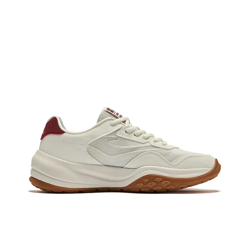 Erke Cheese Cushioned Slip-Resistant Low-Top Casual Shoes Men's Microcrystal White Velvet Red-1