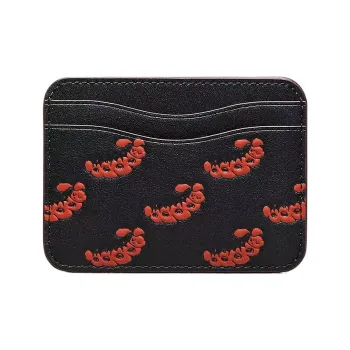 Coachtopia Smooth Leather Card Holder Women's Black