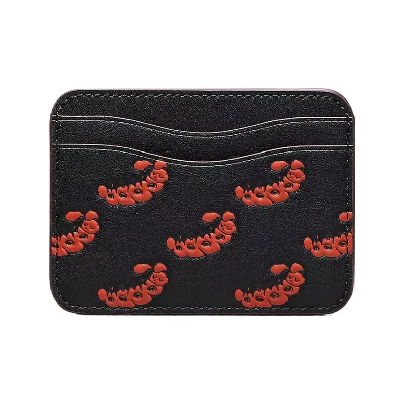 Coachtopia Smooth Leather Card Holder Women's Black-0