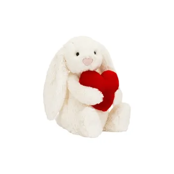 JELLYCAT Bashful Red Love Heart Bunny Stuffed Animal