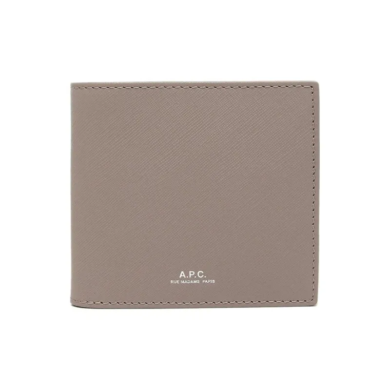 A.P.C Leather Wallet Men's Gray-0