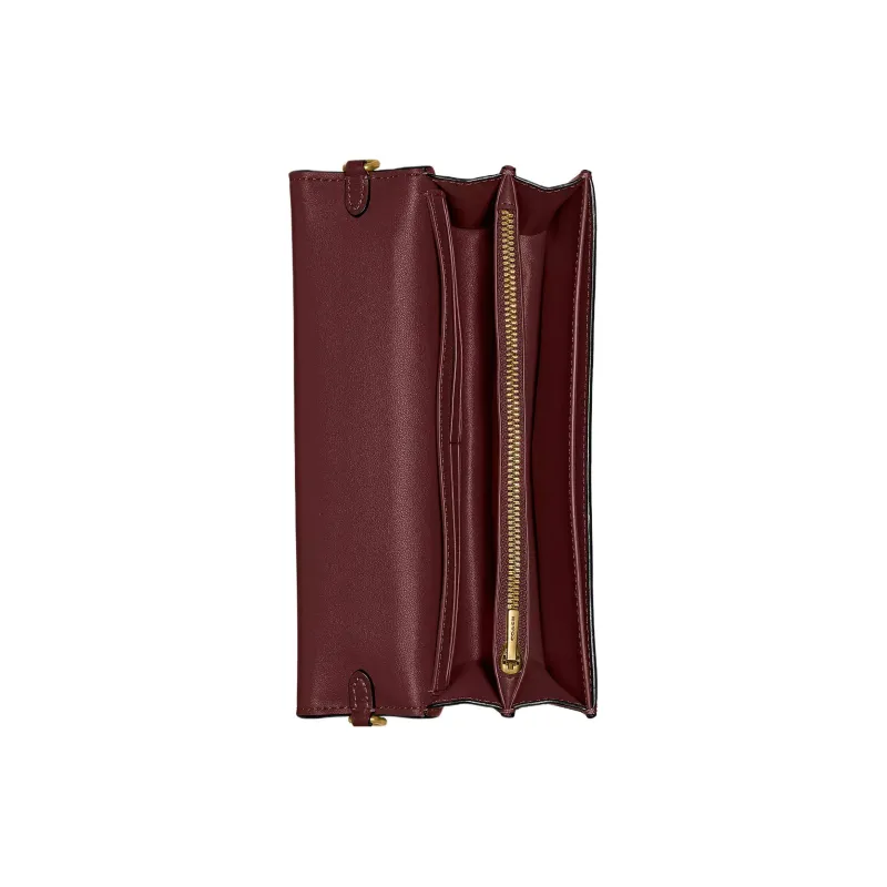 COACH Bea Premium Calfskin Shoulder Bag Crossbody Bag Small Size Women's Brass & Burgundy-2