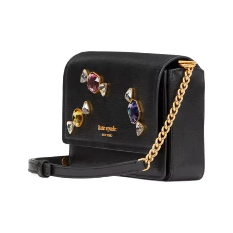 Kate Spade Saffiano Leather Wallet Crossbody Bag Women's Black-1