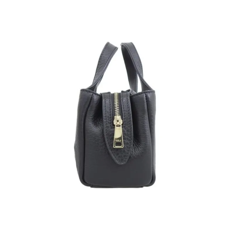 Furla Leather Tote Bag, Shopping Bag, Shoulder Bag, Crossbody Bag, Handbag Mini Women's Black-2