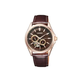 CITIZEN Automatic Mechanical Movement Leather Watch Bands Watch Men's Watches Coffee Watch Dial