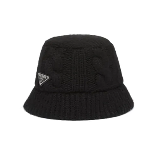 PRADA Triangle-logo Wool Bucket Hat