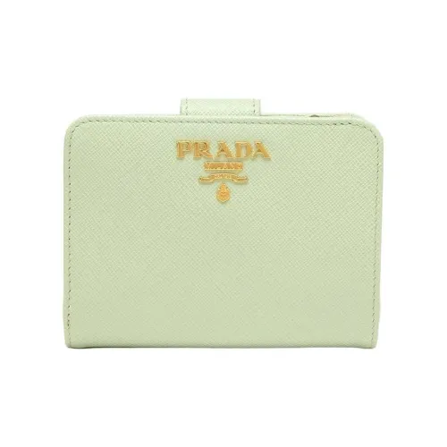 PRADA Saffiano Leather Wallet Women's Green