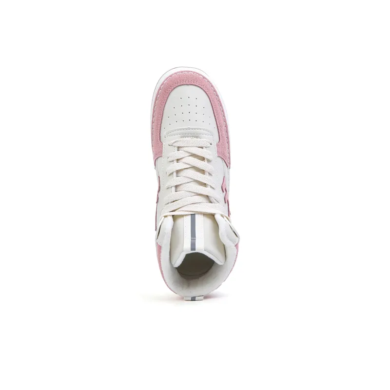 Warrior Thermal Height Increase High Top Casual Shoes Women's Beige Pink-3