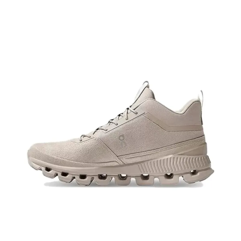 On Cloud Hi Abrasion Resistant Low Top Running Shoes Women's Beige-0