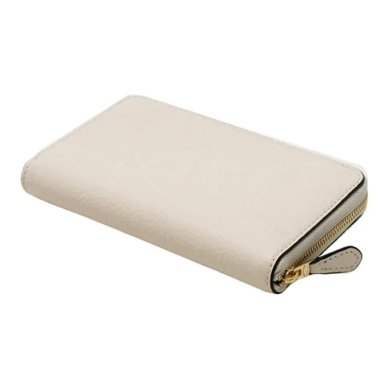 COACH Zip Around Leather Circumferential Zip Closure Wallet Card Holder Medium Size Women's Pure White-3