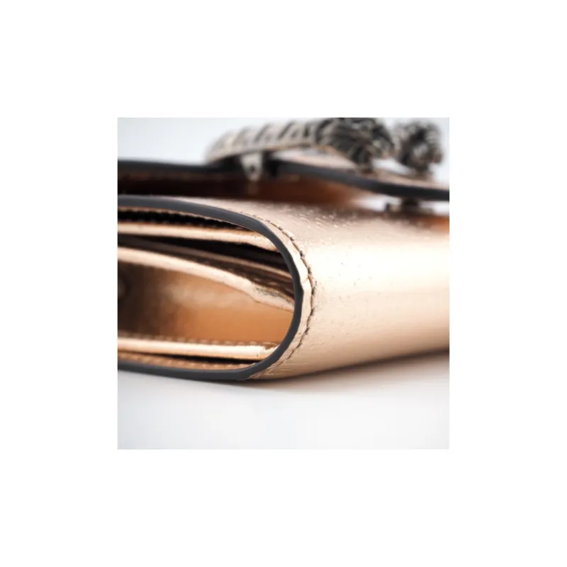 GUCCI Dionysus Calfskin Card Holder Wallet Women's Champagne-4