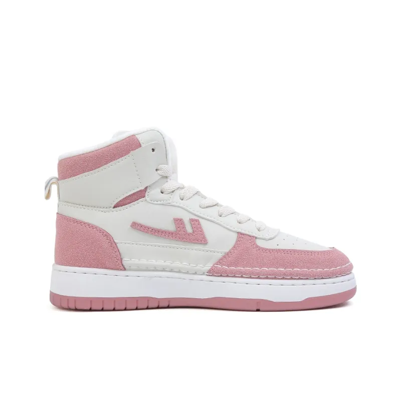 Warrior Thermal Height Increase High Top Casual Shoes Women's Beige Pink-1