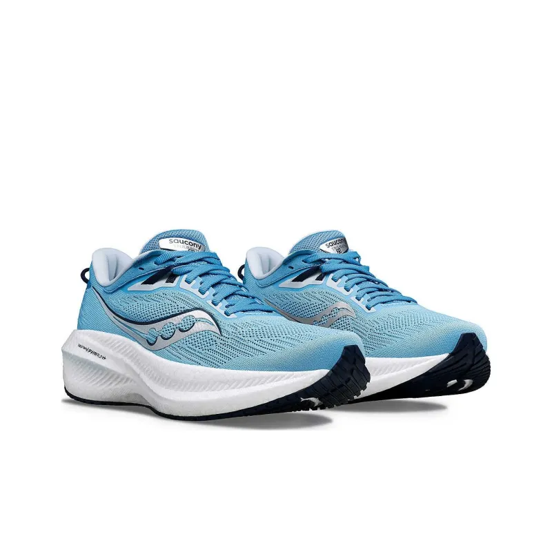 Saucony Triumph 21 Non slip Lightweight Low Top Running Shoes Women's Blue-2