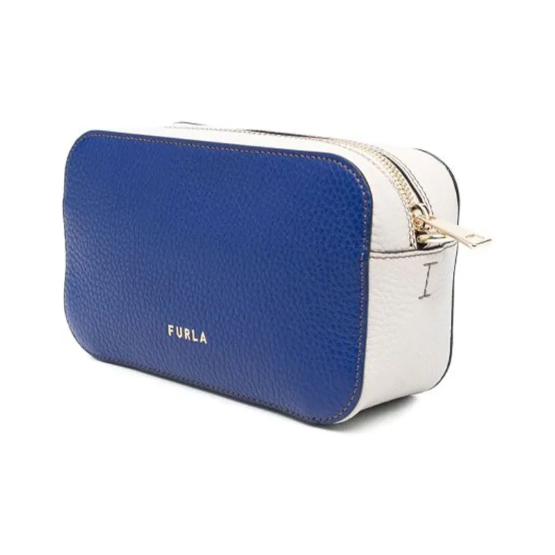 Furla Calfskin Shoulder Bag, Crossbody Bag Mini Women's Blue-2