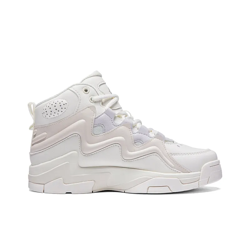 Kappa High Top Vintage Basketball Shoes Unisex Winter White Egret Feather White-1