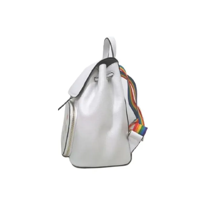 Kate Spade Pride Litchi Grain Leather Backpack Women's White & Multicolor-1