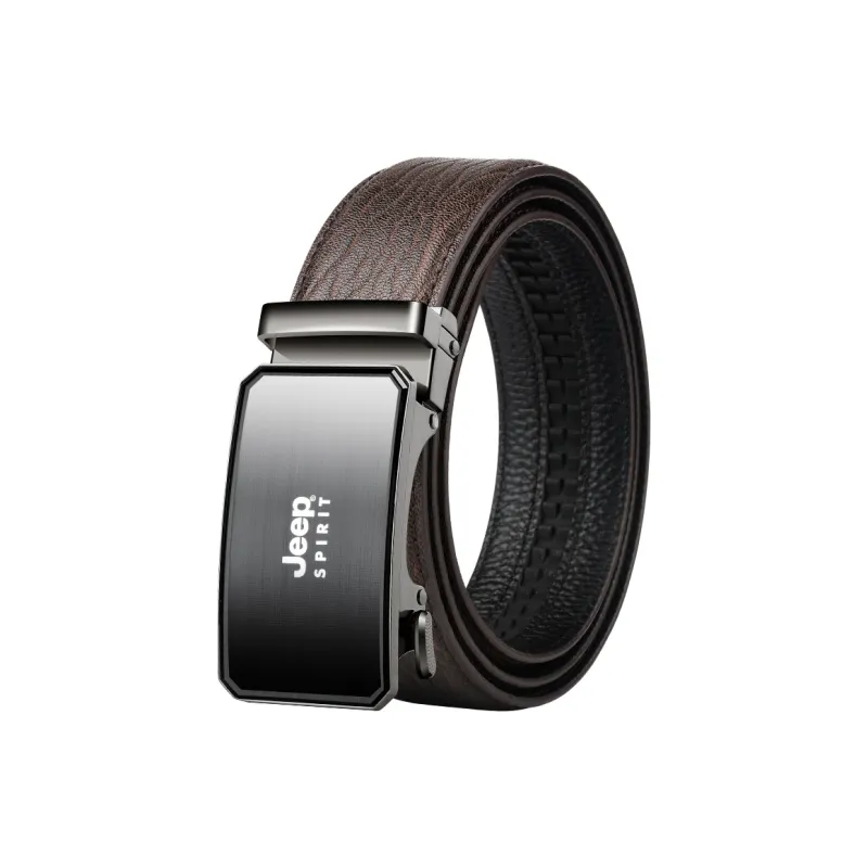 JEEP SPIRIT Trendy Young And Middle Aged Korean Style Students Automatic Buckle Leather Belts Men's Width 3.4cm-0