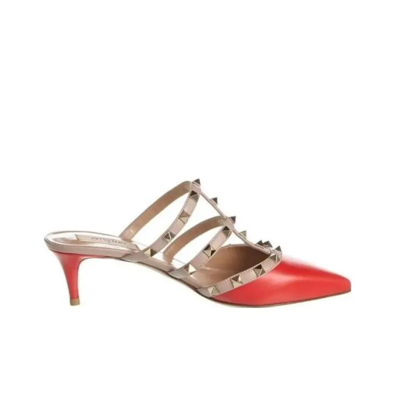 Valentino Closed Toe Slippers Women's Red-1