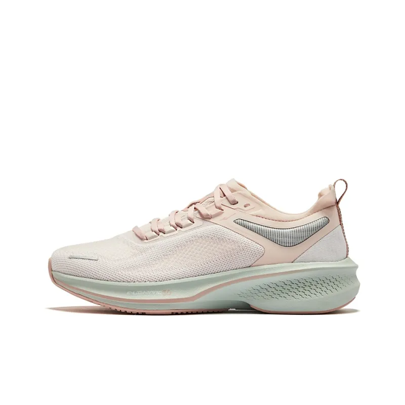 Erke Lightning 3.0 Cushioning Rebound Abrasion Resistant Low Top Running Shoes Women's Erke White Clay Pink-0