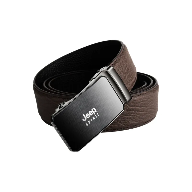 JEEP SPIRIT Business Trendy Pants Casual Automatic Buckle Leather Belts Men's Width 3.4cm-1