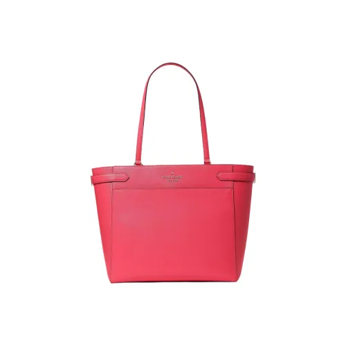 Kate Spade Staci Cross-Stitch Leather Tote Bag Shopping Bag Handbag Women's Orange Pink