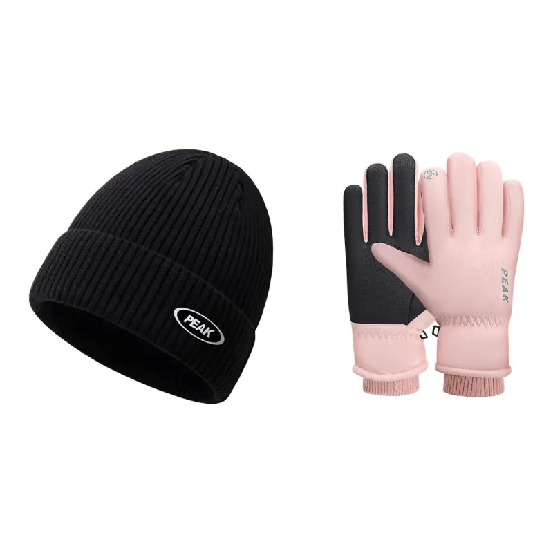 PEAK Knitted Fabric Beanies Two Piece Set Unisex-1