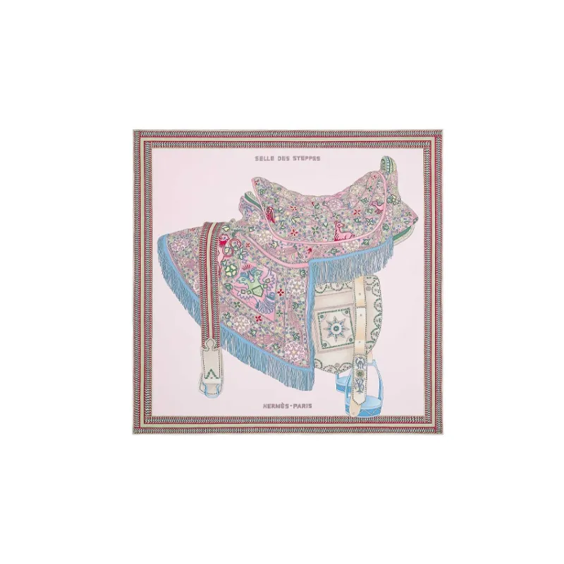 HERMES Silk Scarves Women's Light Pink-0