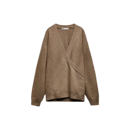 ZARA Cashmere Sweaters Women's Brown