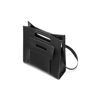 Yawei Kuroda PU Tote Handbags Crossbody Bags Regular Unisex Black