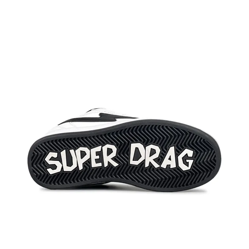 LuzaoT SUPER DRAG Puffy Shoes Low Top Skateboard Shoes Unisex White Black-5