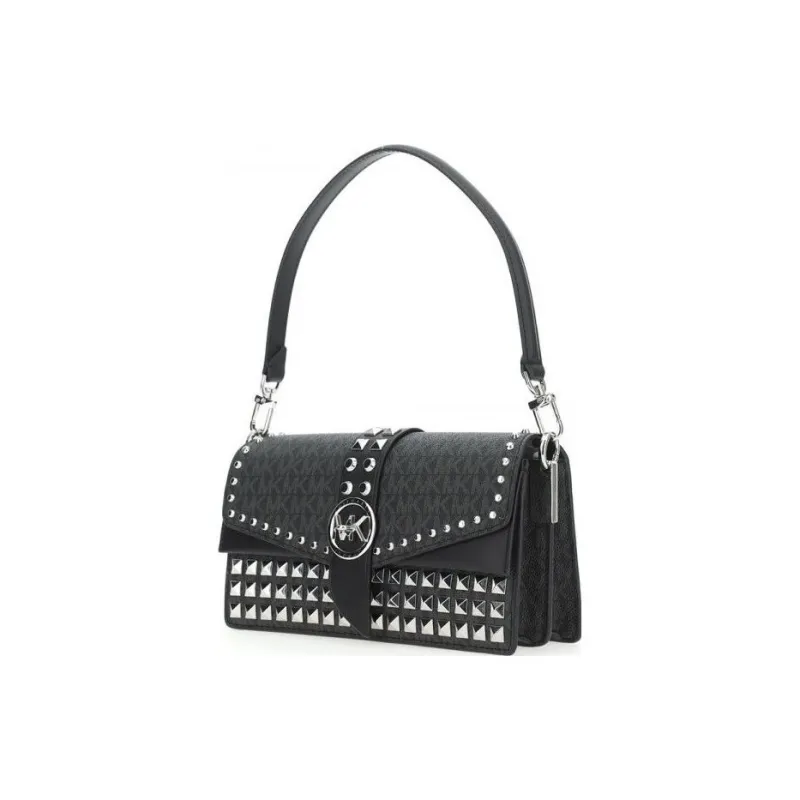 MICHAEL KORS Greenwich Leather Crossbody Bag, Shoulder Bag Women's Black-1