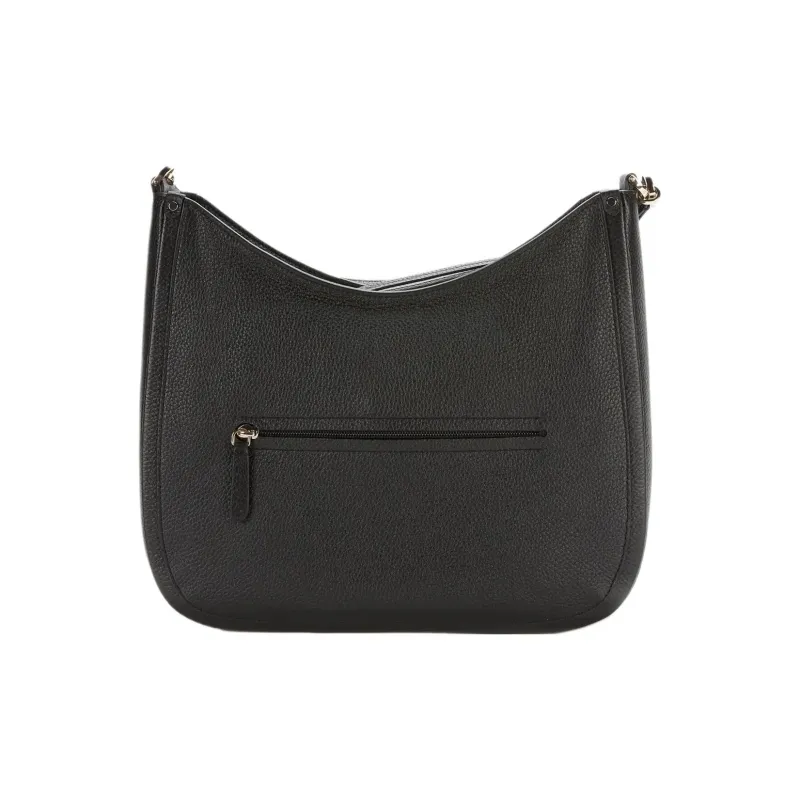 Kate Spade Roulette Pebble Pattern Soft Leather Hobo Bag, Shoulder Bag, Crossbody Bag Large Size Women's Black-1