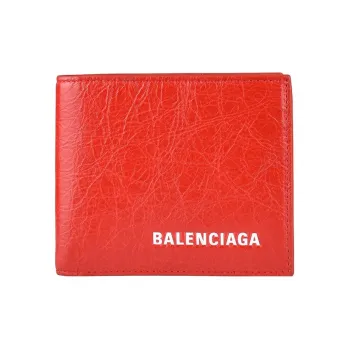 Balenciaga Leather Wallet Men's Red