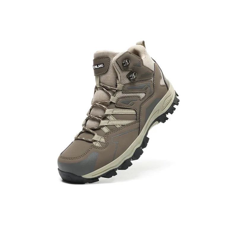 GESENLANG High Top Mountaineering Outdoor Shoes Men's Brown-3