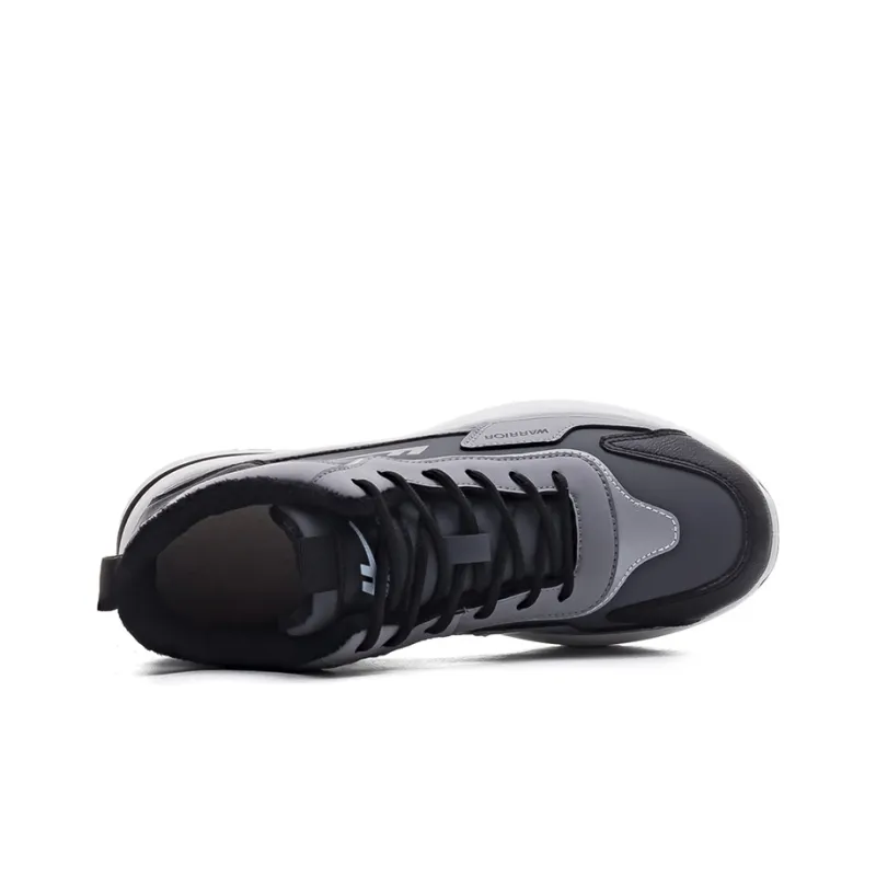 Warrior Warrior Thickened And Fleece Lined Padded Shoes Lightweight Low Top Casual Shoes Men's Black-2