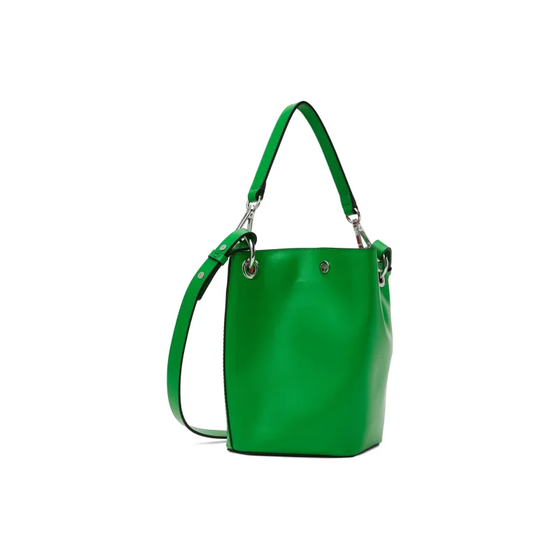 GANNI Recycled Grained Leather Bucket Bag Portable Crossbody Bag Shoulder Bag Small Size Women's Kelly Green-2