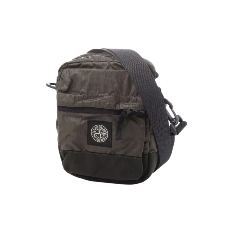 STONE ISLAND Cotton Blend With Polyurethane Messenger Bag Shoulder Bag Crossbody Bag Unisex Dark Brown-4