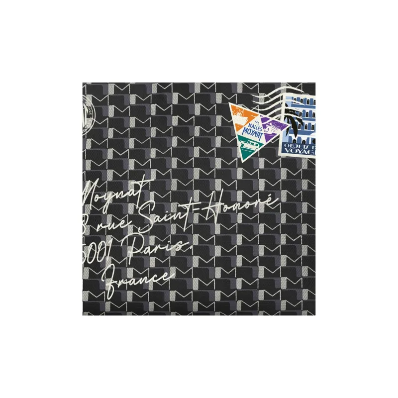 Moynat Monogram Canvas Clutch Unisex Carbon Silver-1
