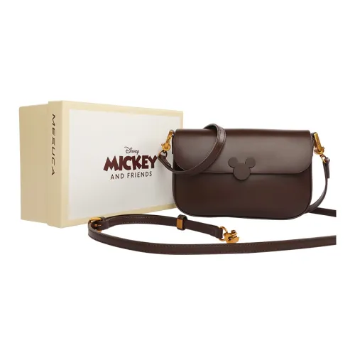 MESUCA Disney Collaboration Mickey Series PU Shoulder Bag Small Size Women's Brown