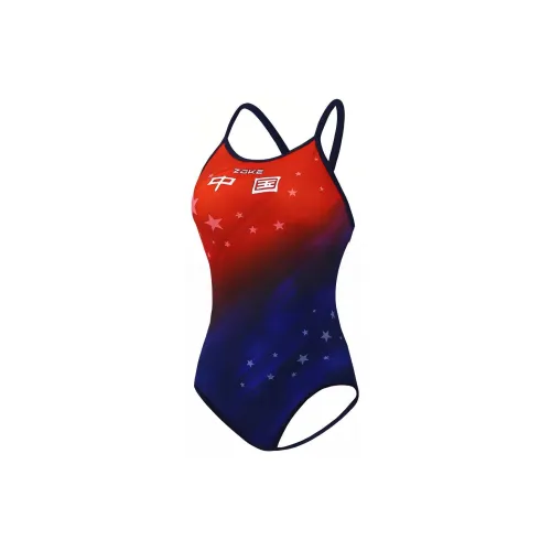 ZOKE One-Piece Swimsuits Women's Red And Blue