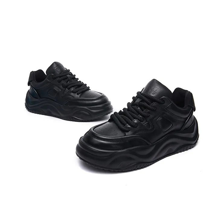 SHERIDan Wear Resistant Lightweight Height Increasing Low Top Casual Shoes Men's Black-3
